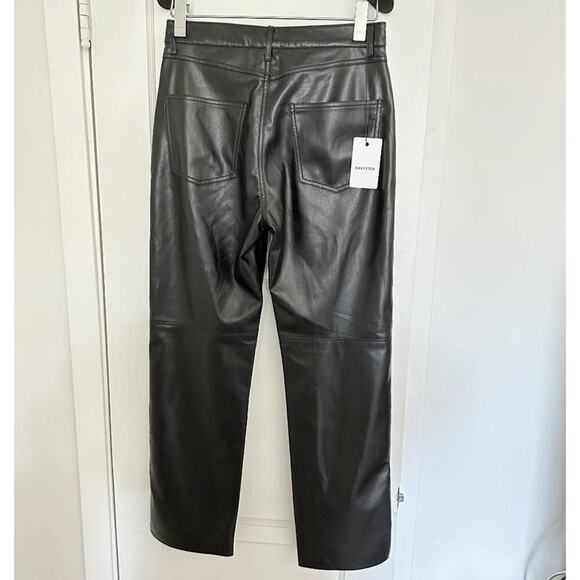 Nanushka Black Vinni Cropped Vegan Leather Pants - Picture 5 of 6
